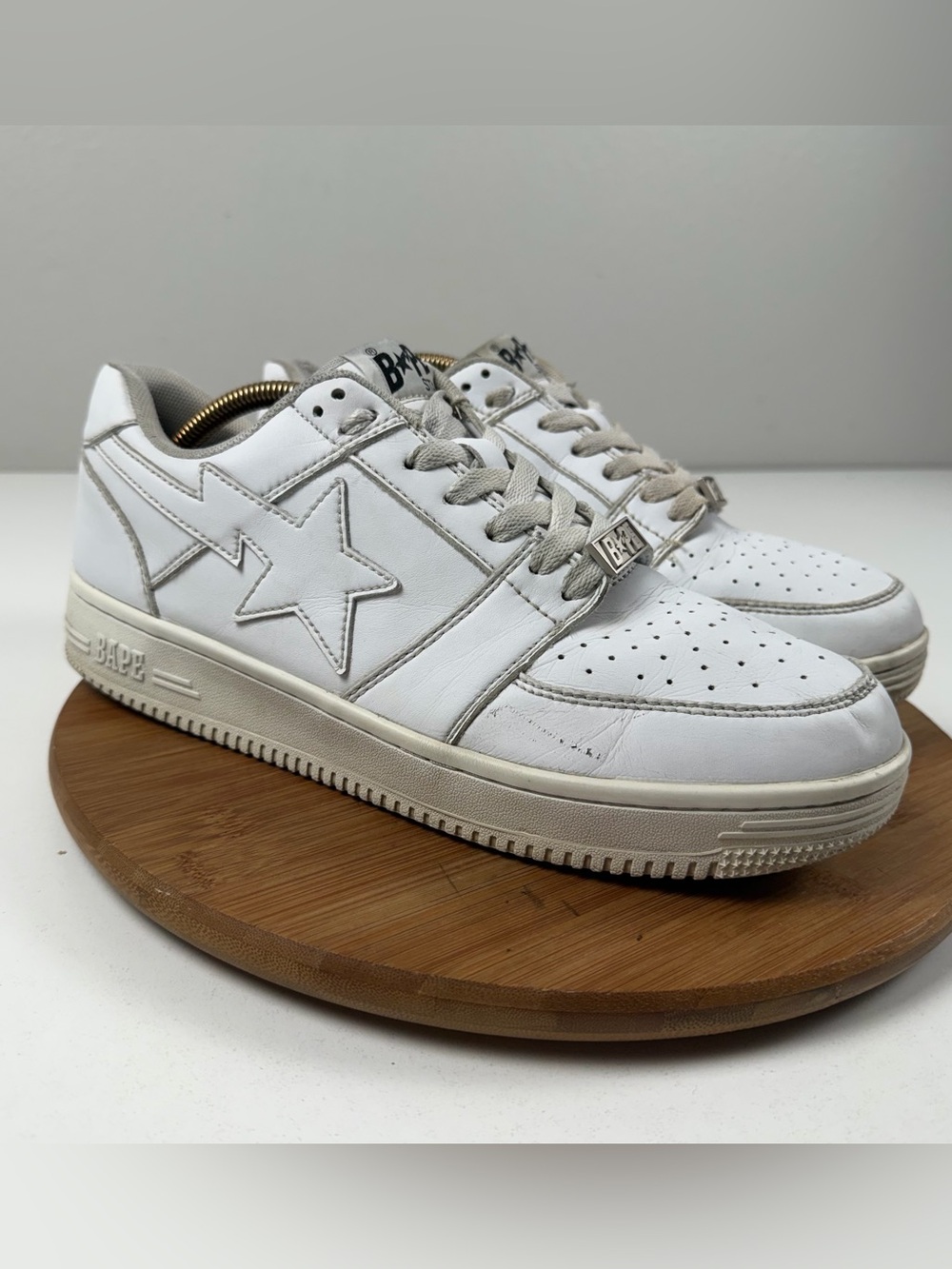Bape White Leather Bapesta M2 Low Sneakers